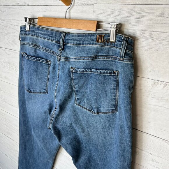 Kut from the Kloth Jeans Womens Size 16 Medium Wash Straight Leg Whiskering - Picture 12 of 15